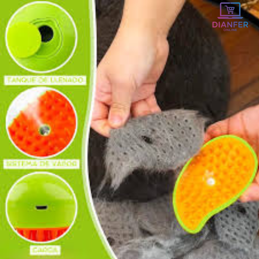 Cepillo vaporizador 3 en 1 para tu mascota